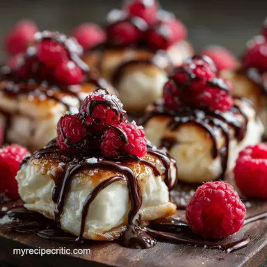 Valentines Day Snacks Baked Brie Bites with Raspberry Chocolate Drizzle Recipe Card