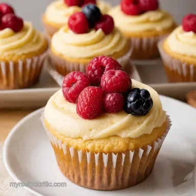 Vanilla Cupcakes with Berry Easy Afternoon Tea Treat Recipe Card