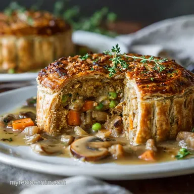 Vegan Dishes Hearty Wellington Recipe for Dinner or Thanksgiving Recipe Card