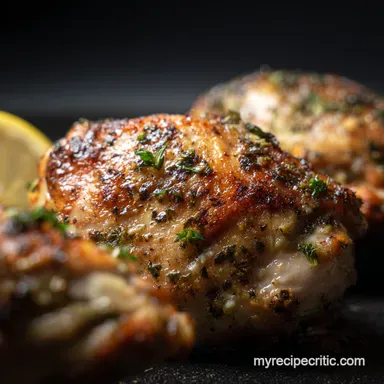 Zesty OnePan Lemon Garlic Chicken Veggie Roast Recipe Card