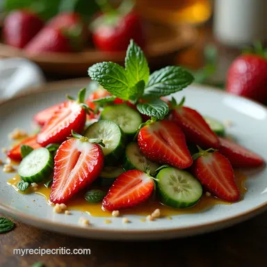 Easy Strawberry Salad with Cucumber Feta 20 Min Prep Recipe Card