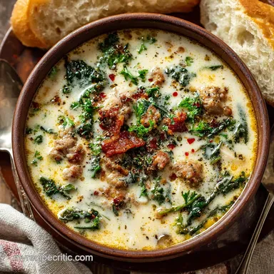 Olive Garden Zuppa Toscana Soup: The Best Creamy Copycat Recipe Recipe Card