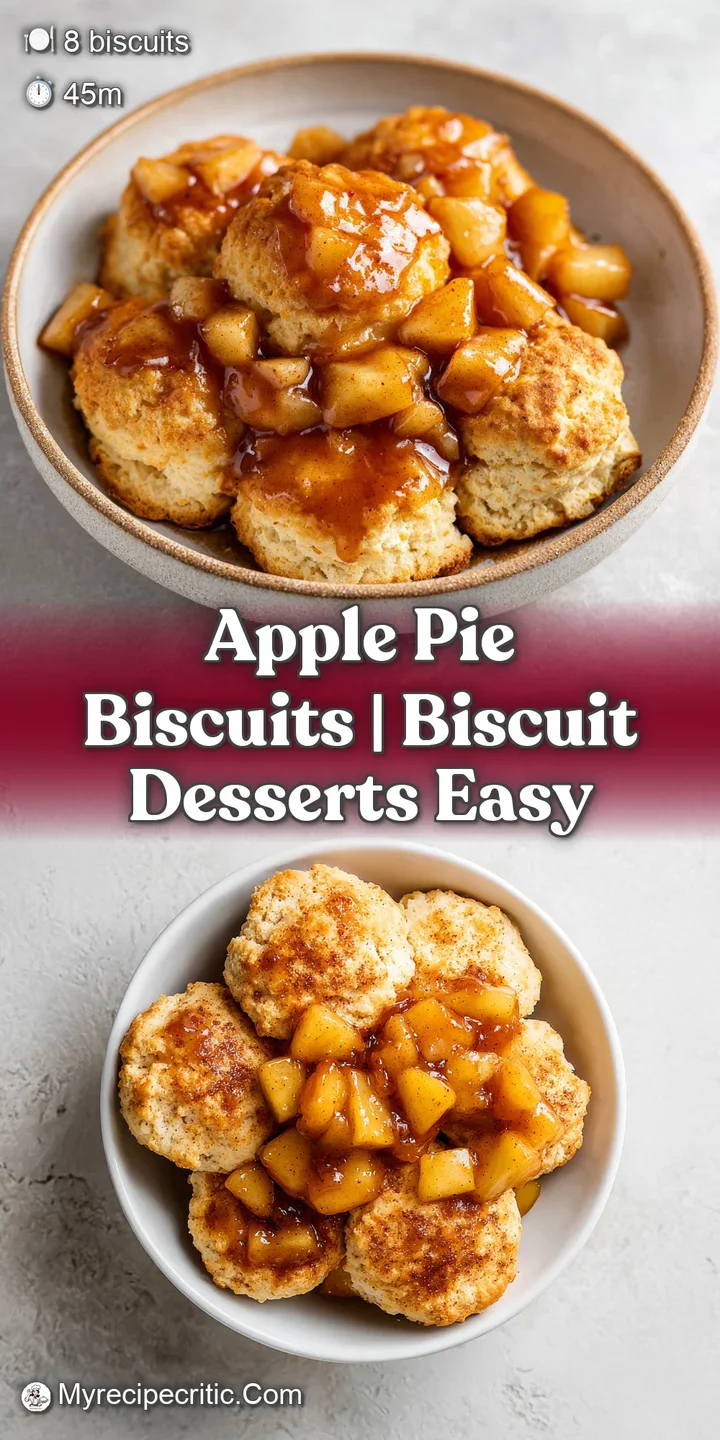 Close-up of a flaky, buttery biscuit split open to reveal gooey, cinnamon-spiced apples and melting butter.