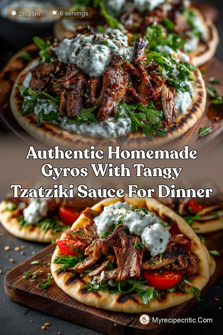 Authentic Homemade Gyros with Tangy Tzatziki Sauce for Dinner