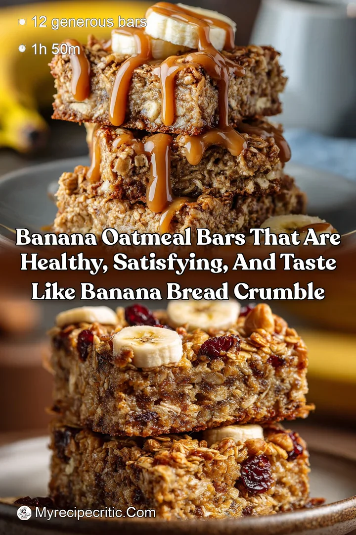 Banana Oatmeal Bars that are healthy satisfying and taste like banana bread crumble
