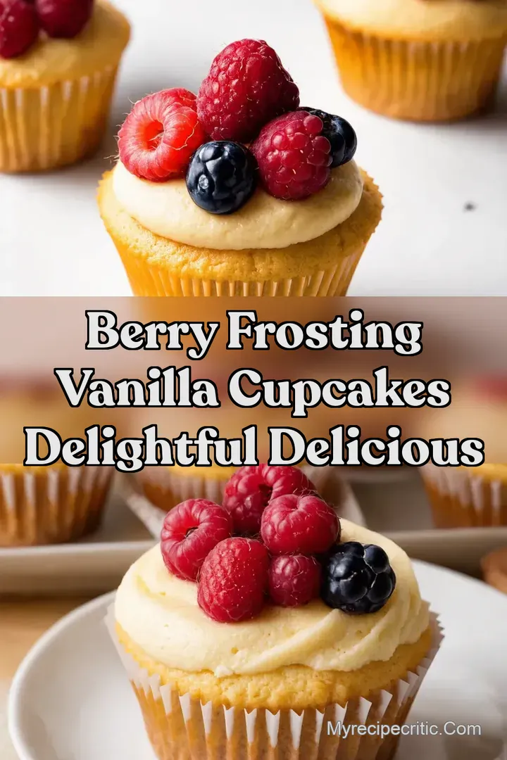 Berry Frosting Vanilla Cupcakes Delightful Delicious