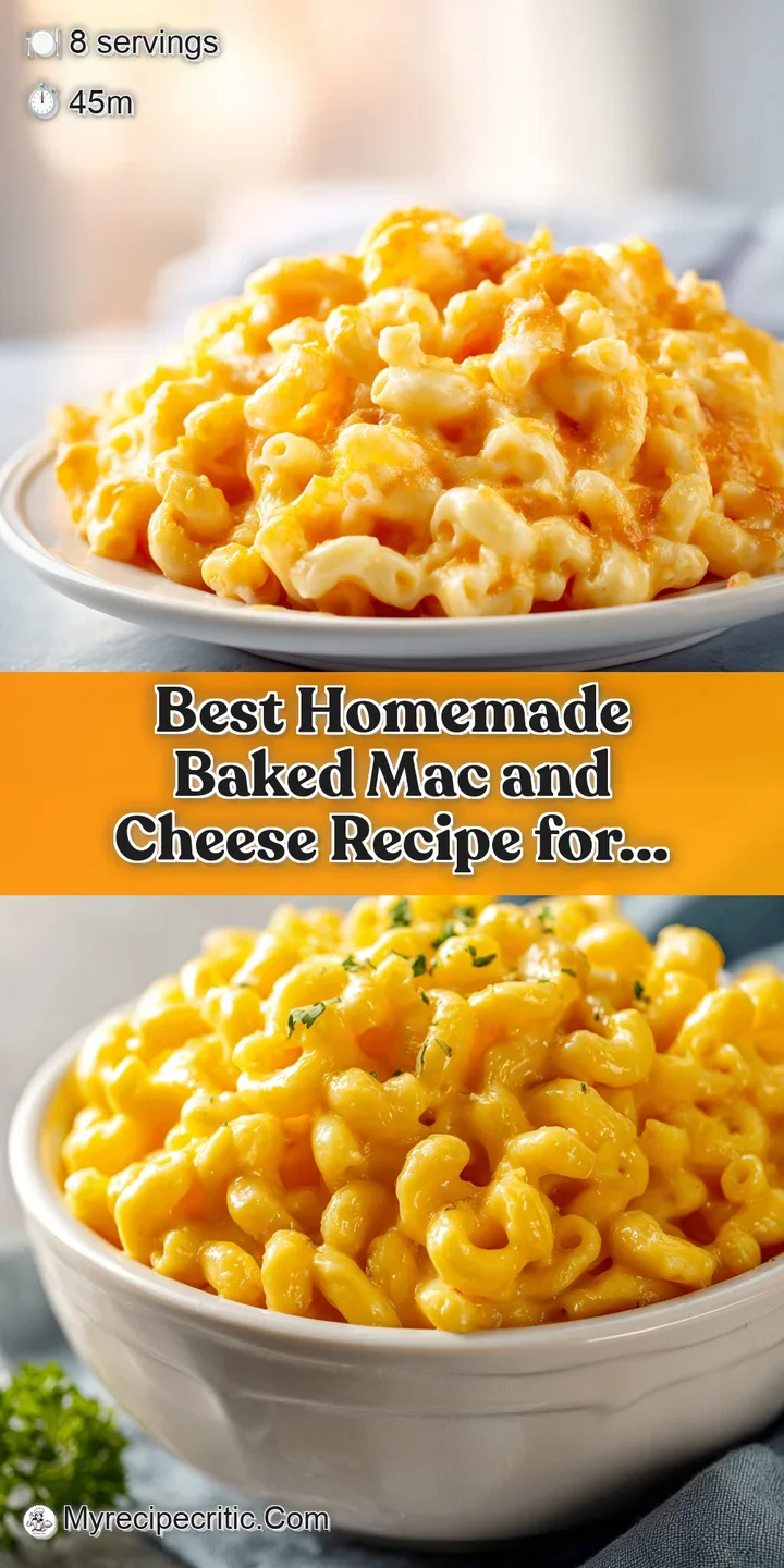 Close-up of perfectly baked macaroni and cheese; showcasing the rich, golden-brown crust and creamy, cheesy interior with ...