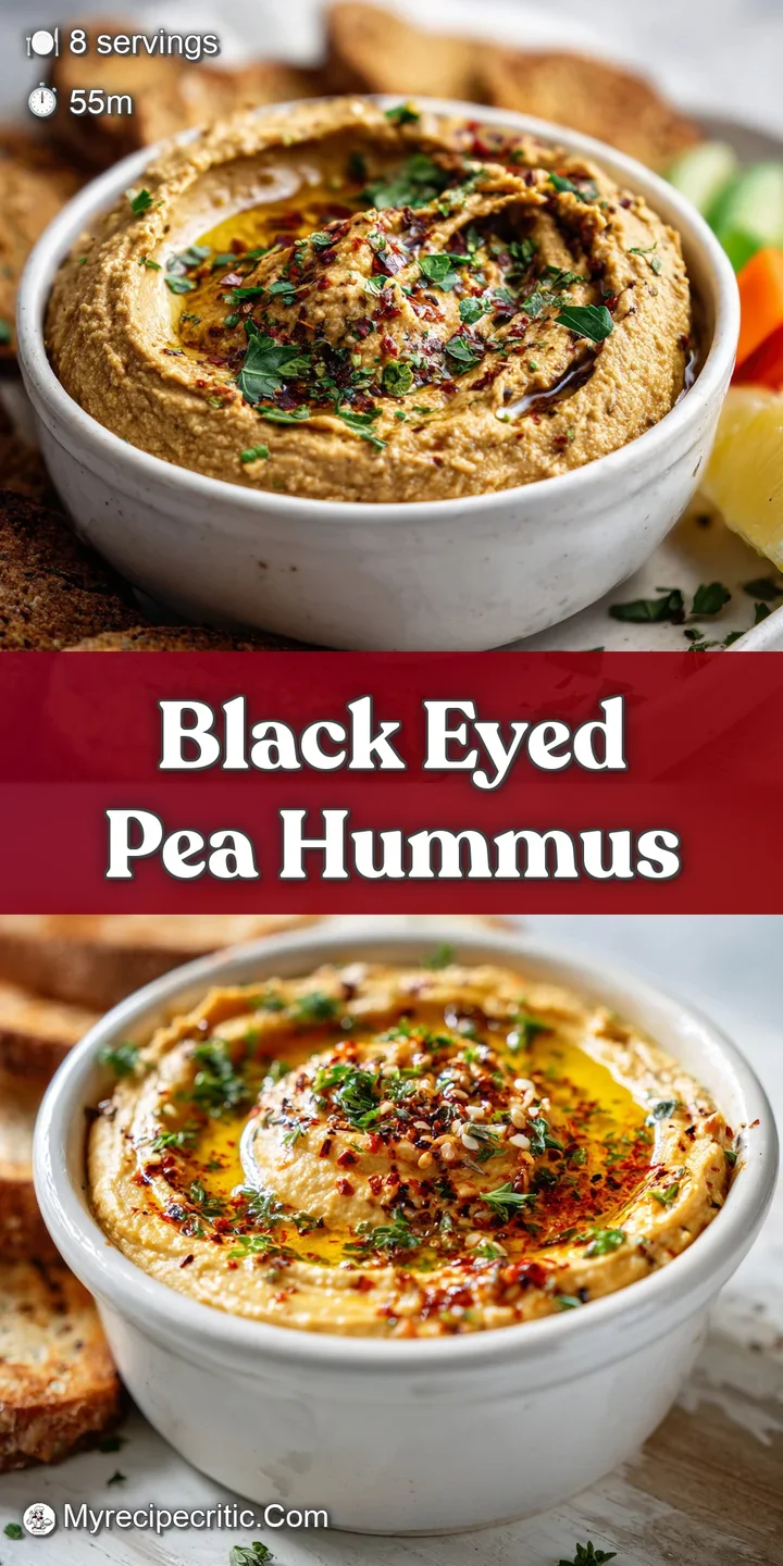 Close-up of silky, pale tan hummus showing its smooth texture with a swirl of vibrant green herbs & a glisten of olive oil.