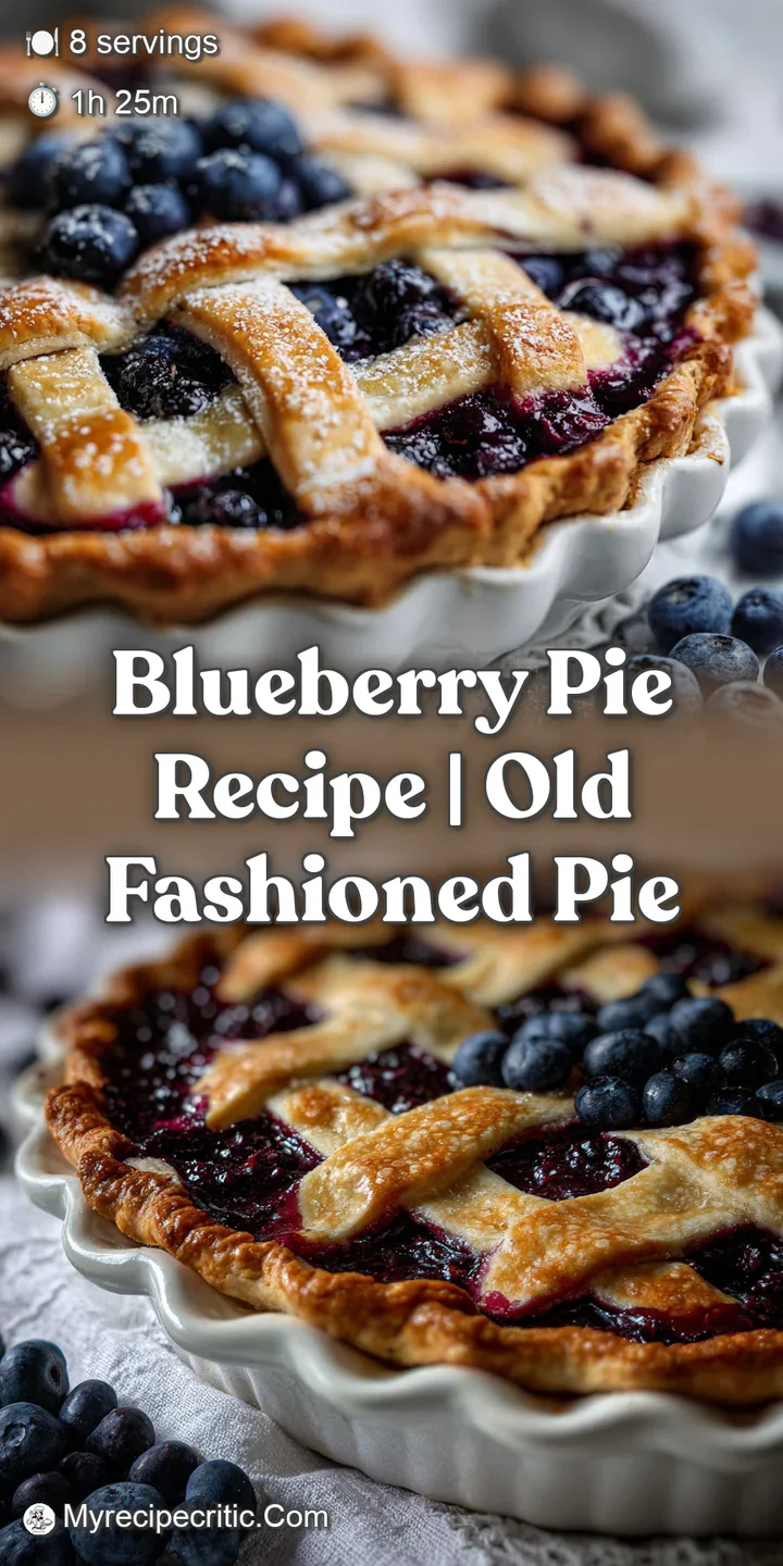 Close-up of a freshly baked blueberry pie, showing the glistening, jammy filling and perfectly browned, crispy, golden crust.