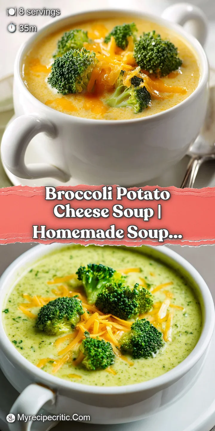 Close-up of thick, creamy green soup featuring melted cheese swirls and tender, bright green broccoli florets.