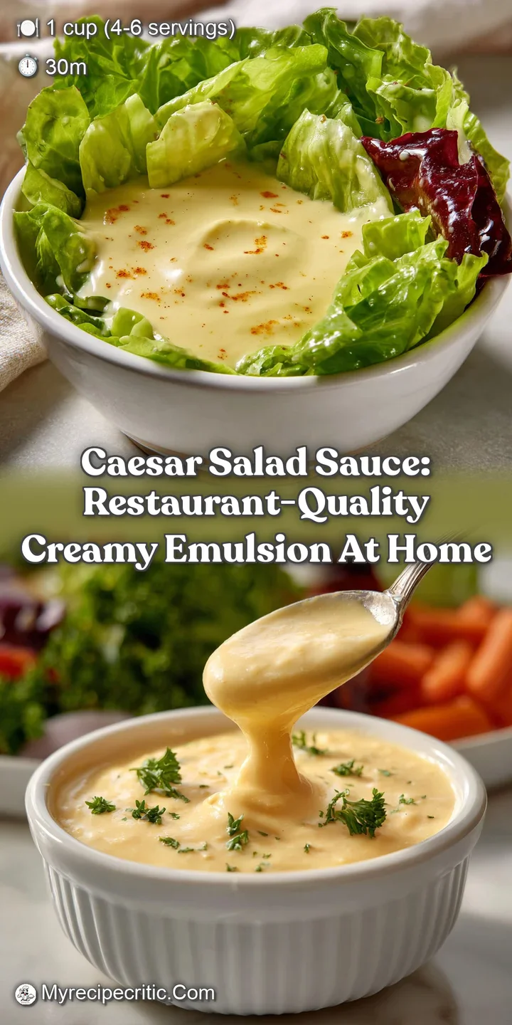 Caesar Salad Sauce: Restaurant-Quality Creamy Emulsion at Home