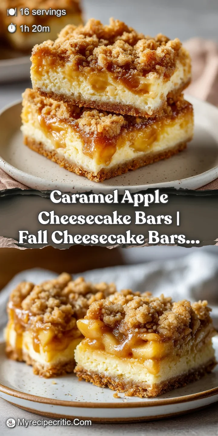 Close-up of creamy cheesecake layered with sweet, tender apple chunks and amber caramel.