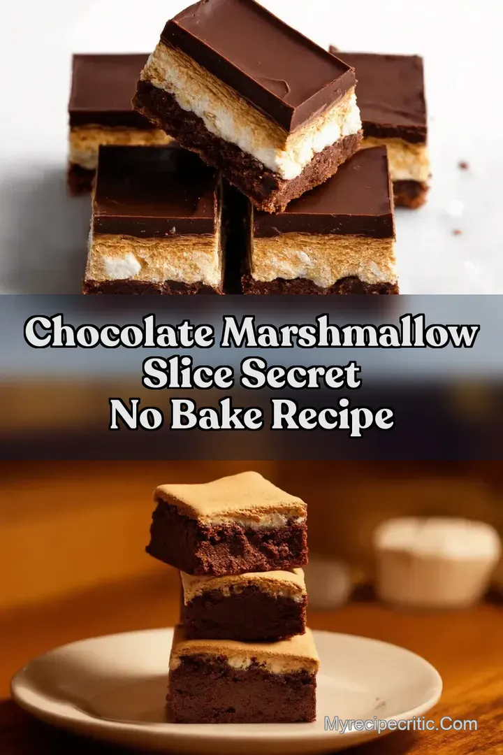 Chocolate Marshmallow Slice Secret No Bake Recipe