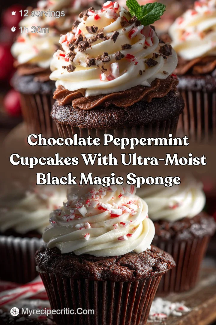 Chocolate Peppermint Cupcakes with Ultra-Moist Black Magic Sponge