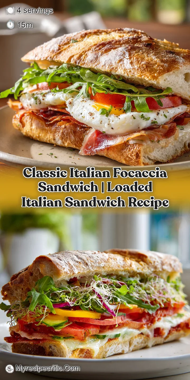 Close-up of fluffy focaccia's airy interior, studded with rosemary, layered with melted cheese and juicy tomatoes.