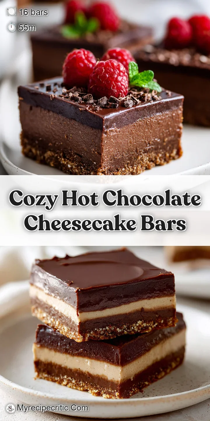Close-up of a hot chocolate cheesecake bar showcasing its fudgy texture, decadent layers, and tempting chocolate swirls. R...