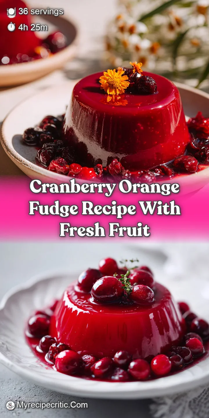 Close-up of cranberry orange fudge reveals its smooth texture and bursts of ruby-red cranberries. Inviting and intensely f...