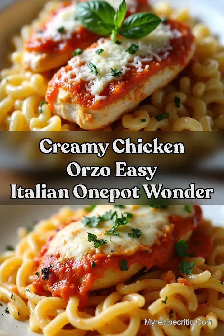 Creamy Chicken Orzo Easy Italian OnePot Wonder