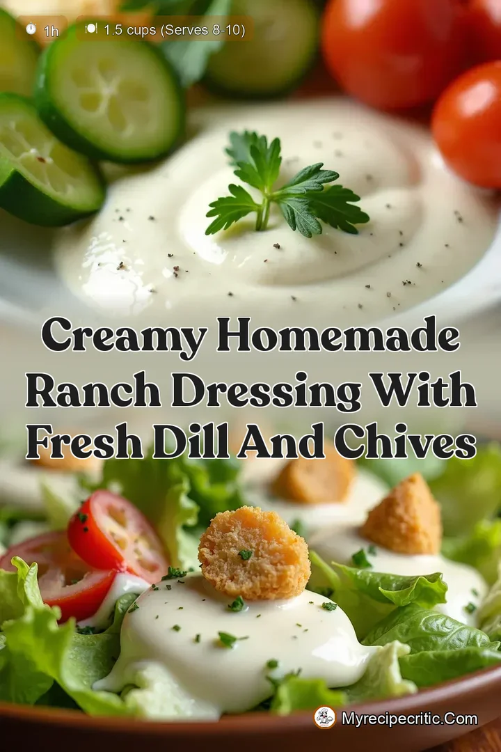 Creamy Homemade Ranch Dressing with Fresh Dill and Chives