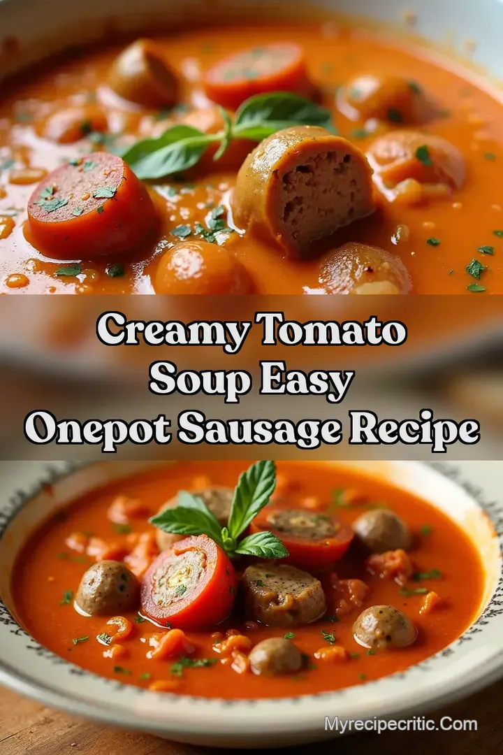 Creamy Tomato Soup Easy OnePot Sausage Recipe