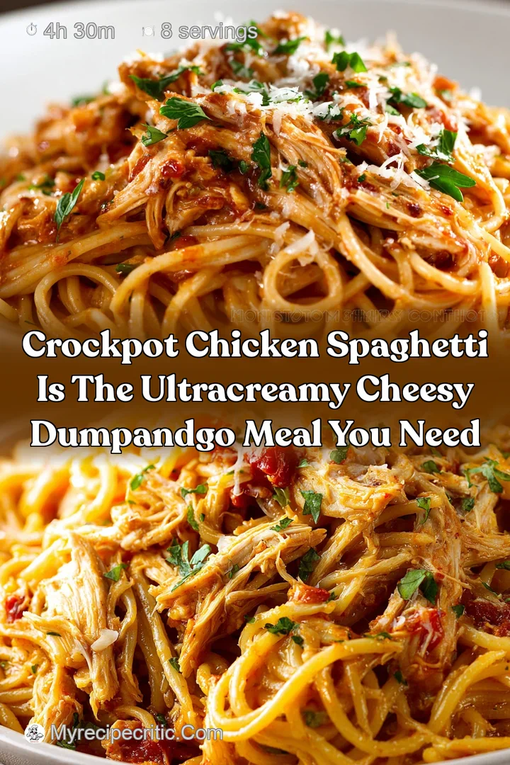 Crockpot Chicken Spaghetti is the UltraCreamy Cheesy DumpandGo Meal You Need