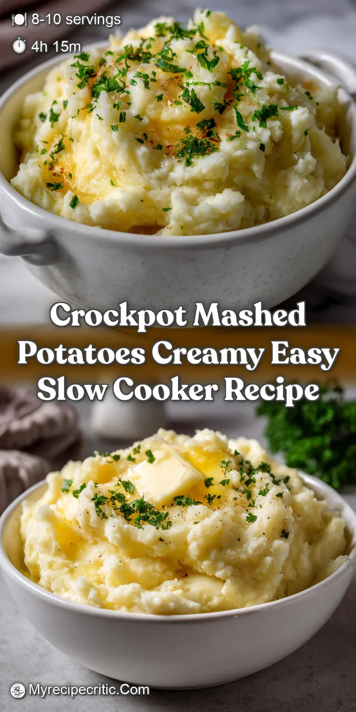 Crockpot Mashed Potatoes Creamy Easy Slow Cooker Recipe