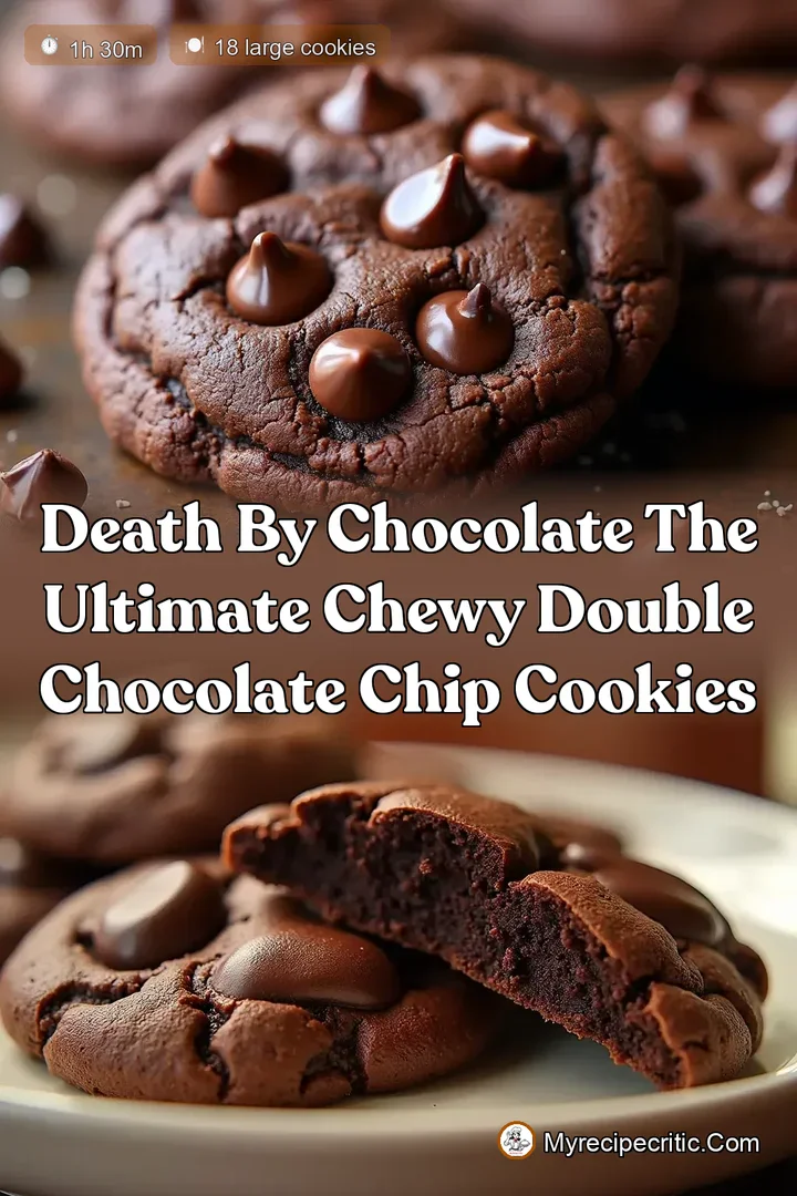 Death by Chocolate The Ultimate Chewy Double Chocolate Chip Cookies