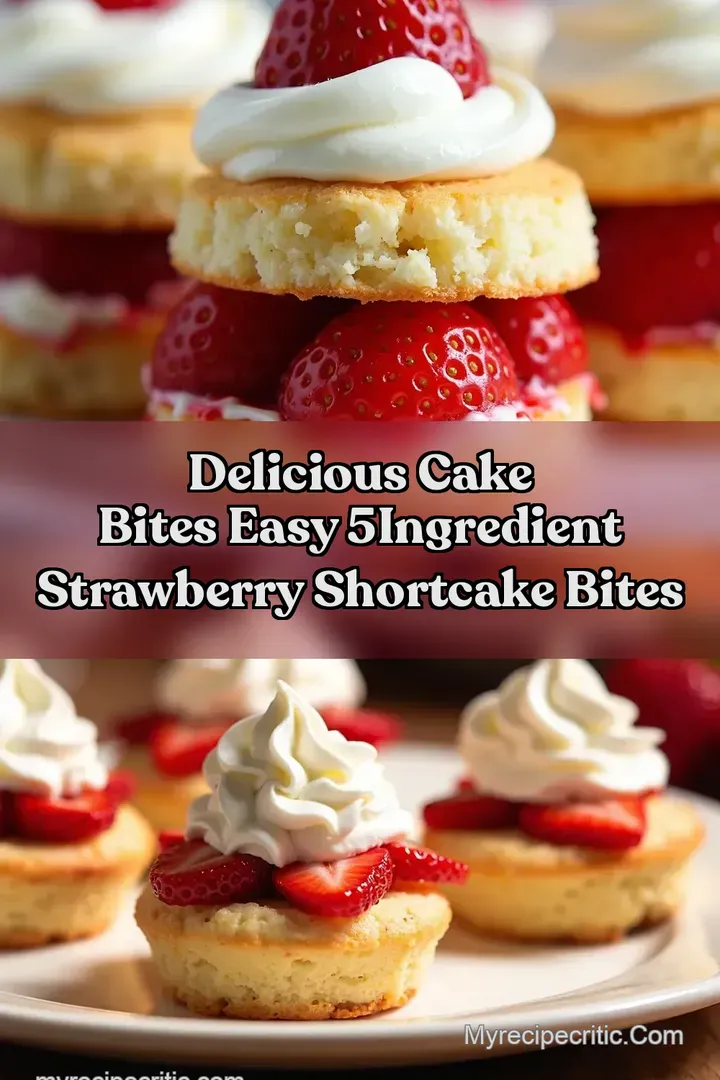Delicious Cake Bites Easy 5Ingredient Strawberry Shortcake Bites