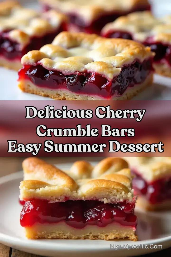 Delicious Cherry Crumble Bars Easy Summer Dessert