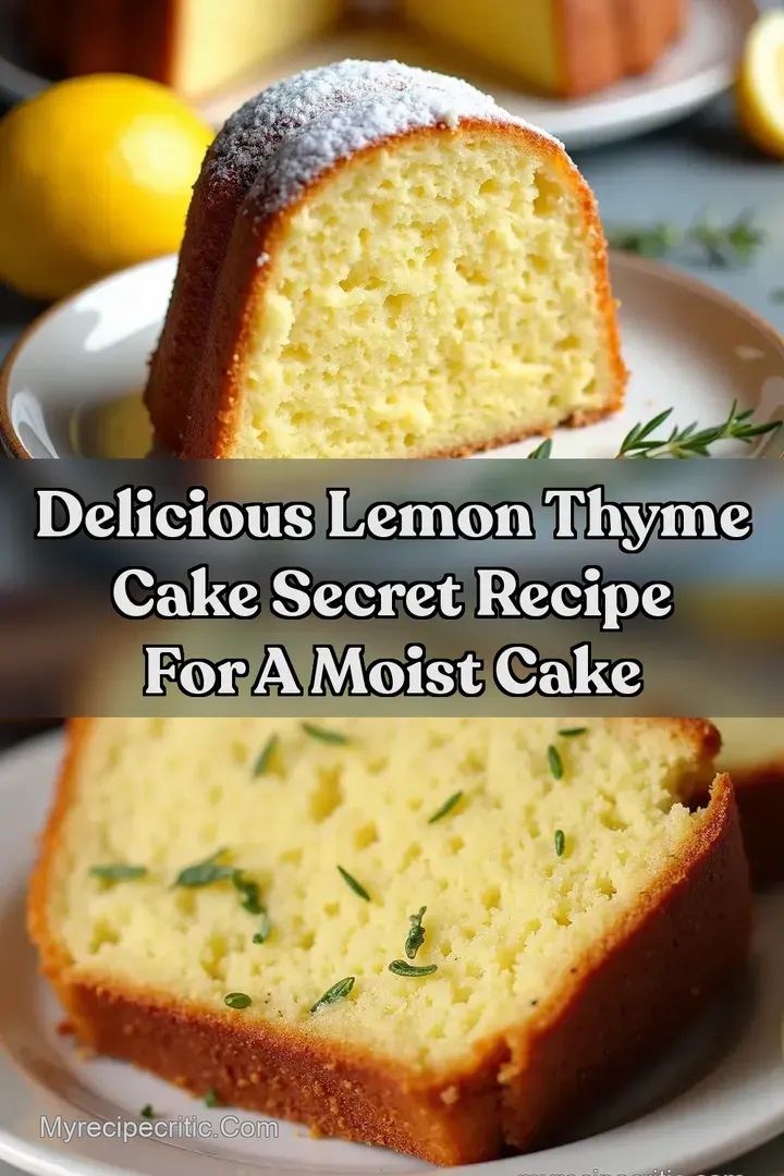 Delicious Lemon Thyme Cake Secret Recipe for a Moist Cake