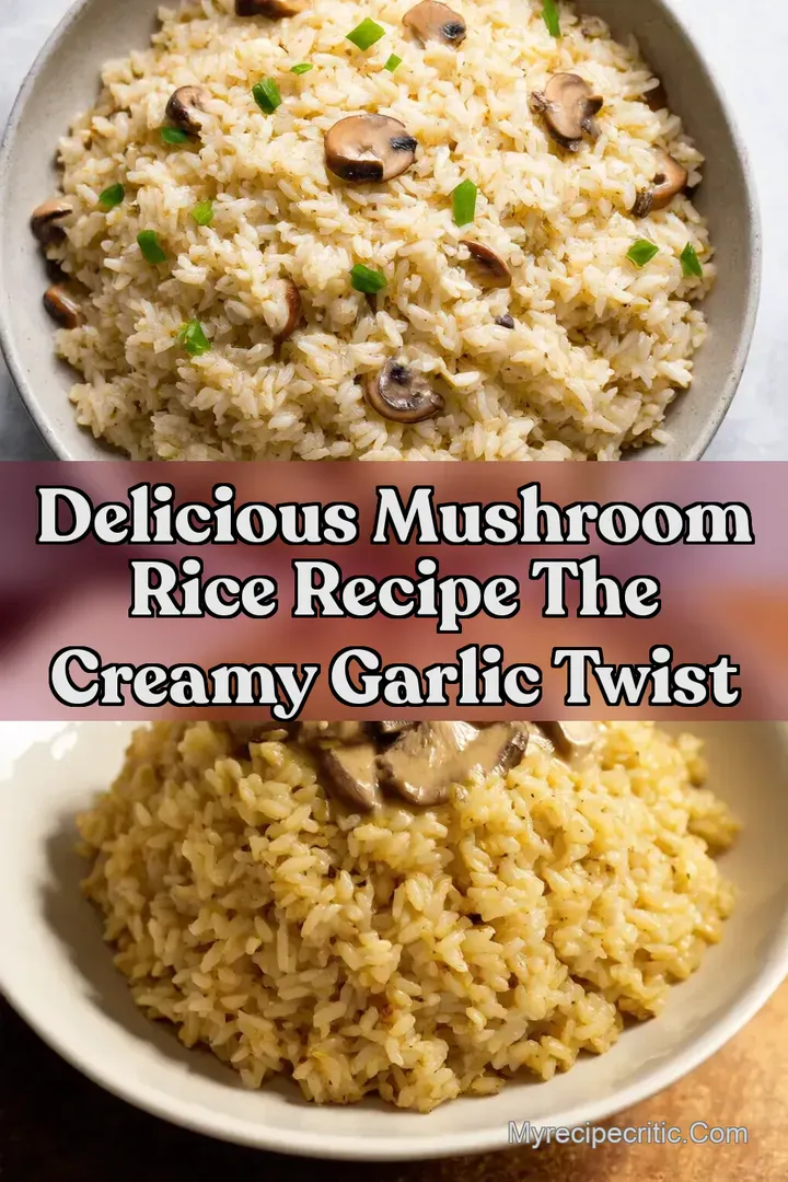 Delicious Mushroom Rice Recipe The Creamy Garlic Twist