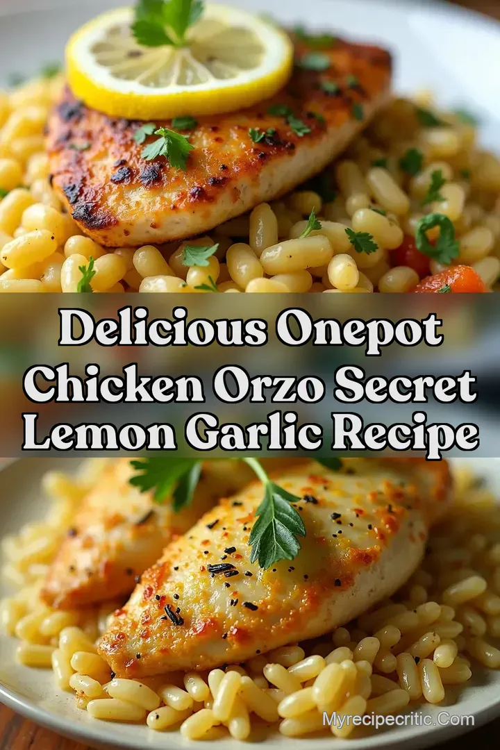 Delicious OnePot Chicken Orzo Secret Lemon Garlic Recipe