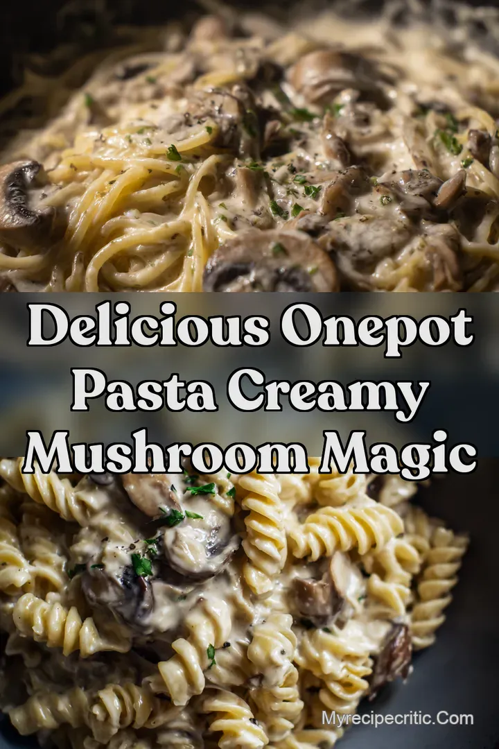 Delicious OnePot Pasta Creamy Mushroom Magic