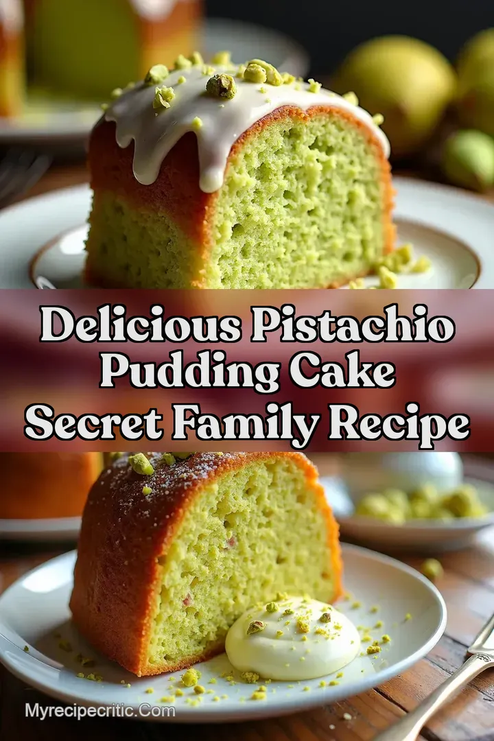 Delicious Pistachio Pudding Cake Secret Family Recipe