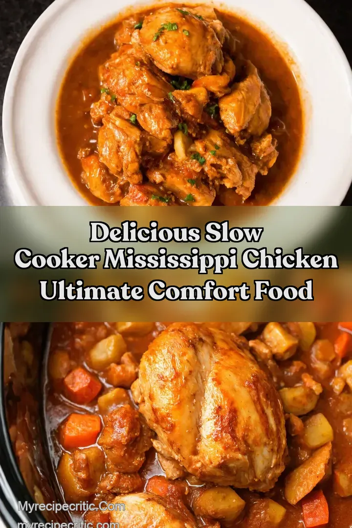 Delicious Slow Cooker Mississippi Chicken Ultimate Comfort Food