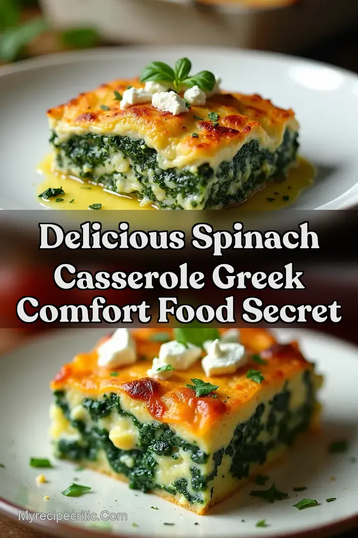 Delicious Spinach Casserole Greek Comfort Food Secret