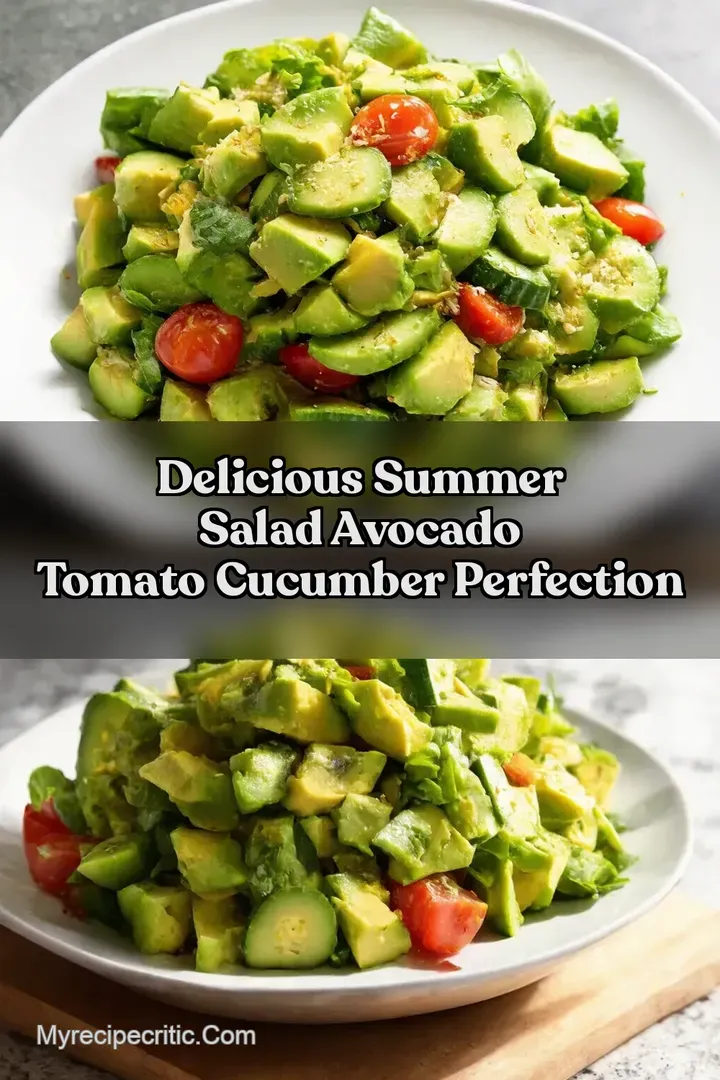 Delicious Summer Salad Avocado Tomato Cucumber Perfection