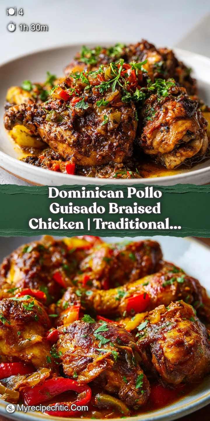 Close-up of fork-tender chicken bathed in a glistening, savory sauce with hints of bell pepper and onion.