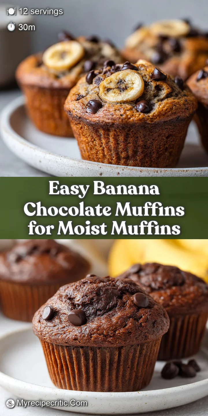 Close-up on a soft, banana chocolate chip muffin. The dark chocolate is slightly melted and glossy, set against a golden c...