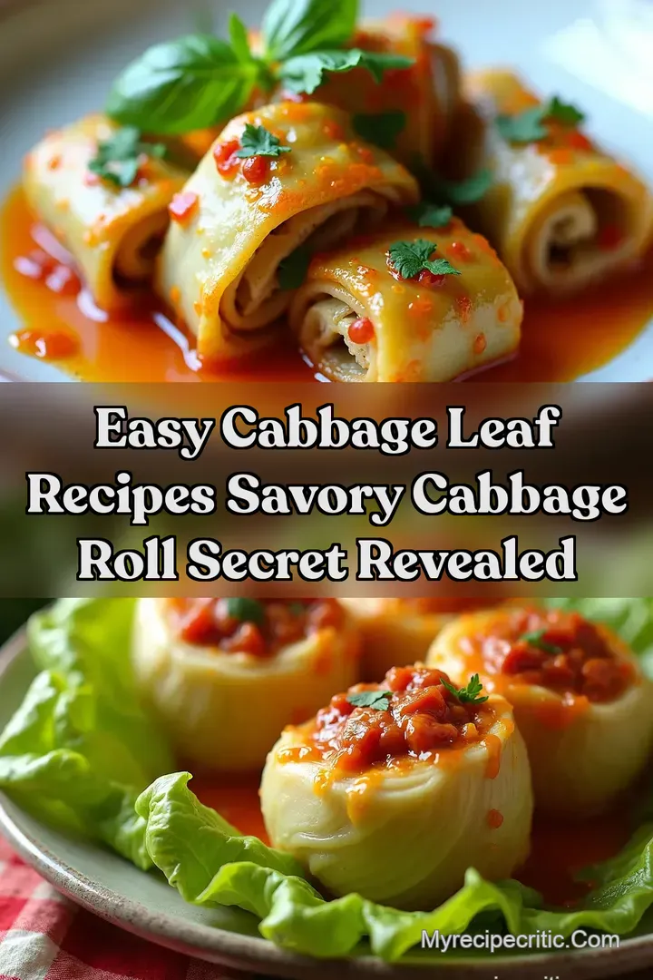 Easy Cabbage leaf recipes Savory Cabbage Roll Secret Revealed