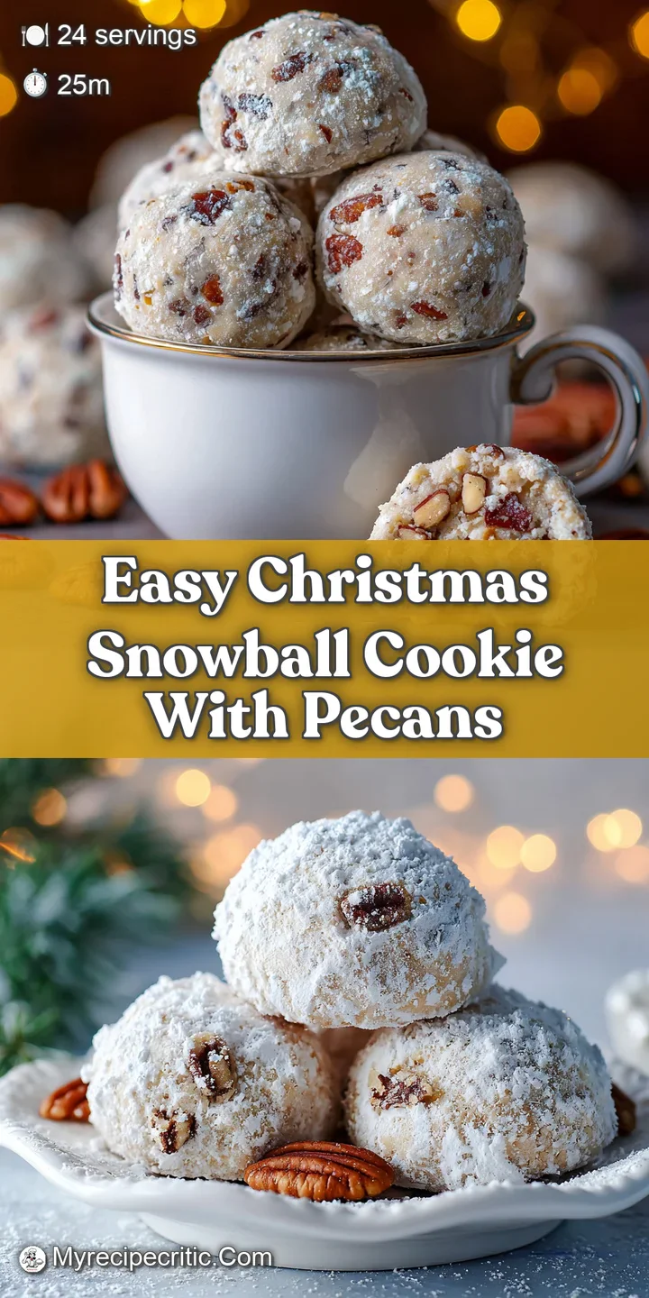 Close-up of a snowball cookie revealing the coarse, sugary coating, a cracked surface, and embedded pecan pieces, ready to...
