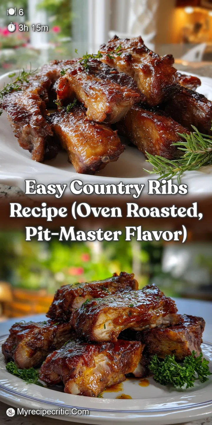 Easy country ribs recipe (Oven Roasted Pit-Master Flavor)