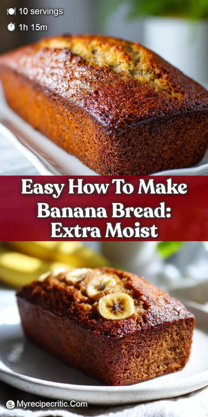 Close-up of banana bread reveals soft, moist crumb with visible banana pieces. Toasty, golden crust enticing and aromatic.