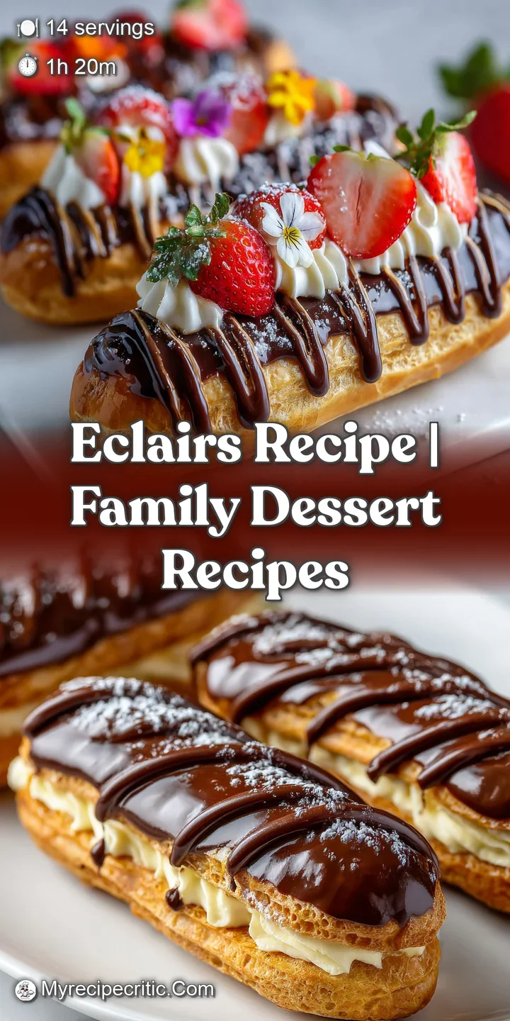 Close-up of a decadent eclair, showcasing airy choux pastry texture and luscious, creamy custard spilling out.