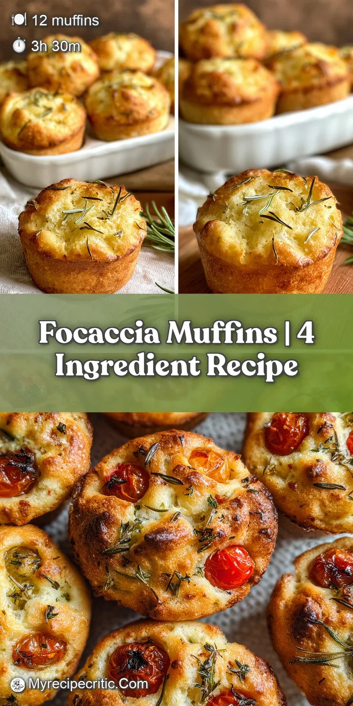 Close-up of a golden focaccia muffin with coarse salt, showing the texture of the baked dough and fresh herb flecks.