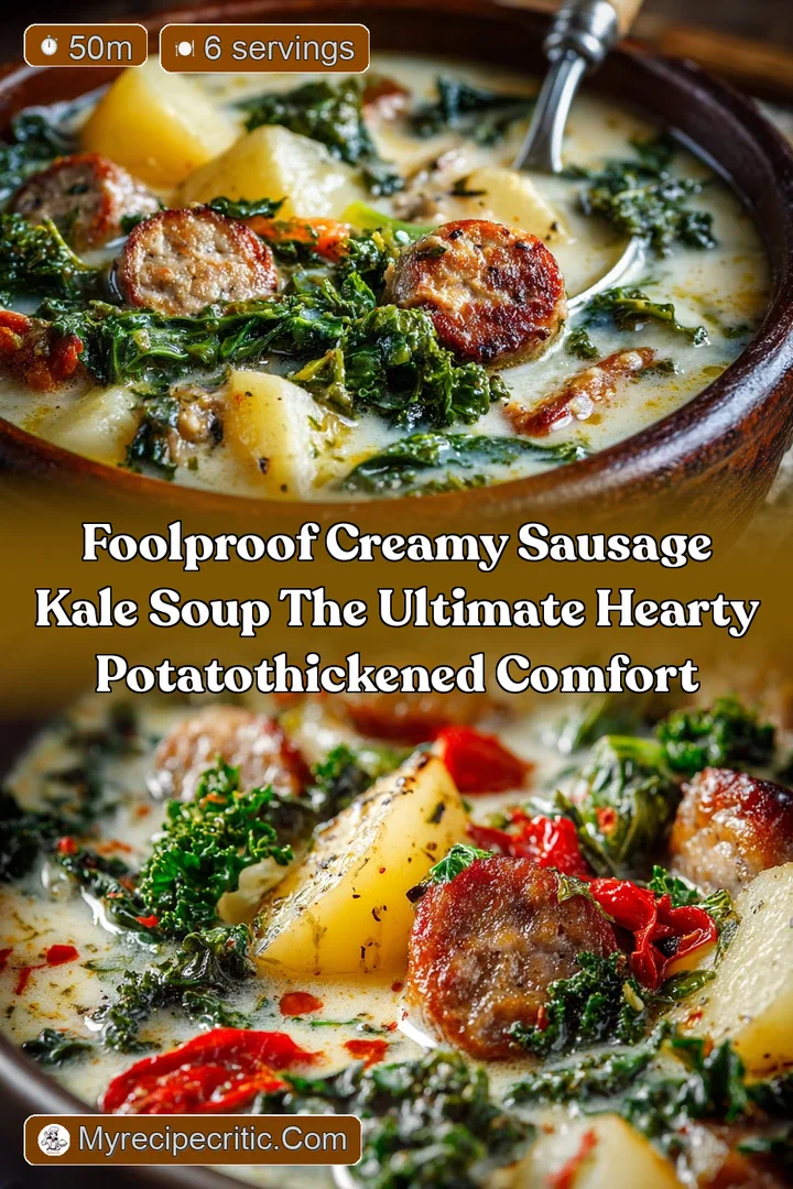 Foolproof Creamy Sausage Kale Soup The Ultimate Hearty PotatoThickened Comfort