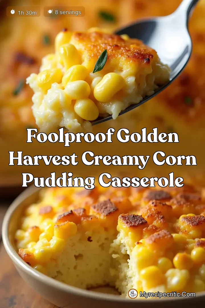 Foolproof Golden Harvest Creamy Corn Pudding Casserole