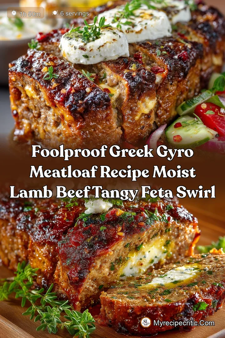 Foolproof Greek Gyro Meatloaf Recipe Moist Lamb Beef Tangy Feta Swirl