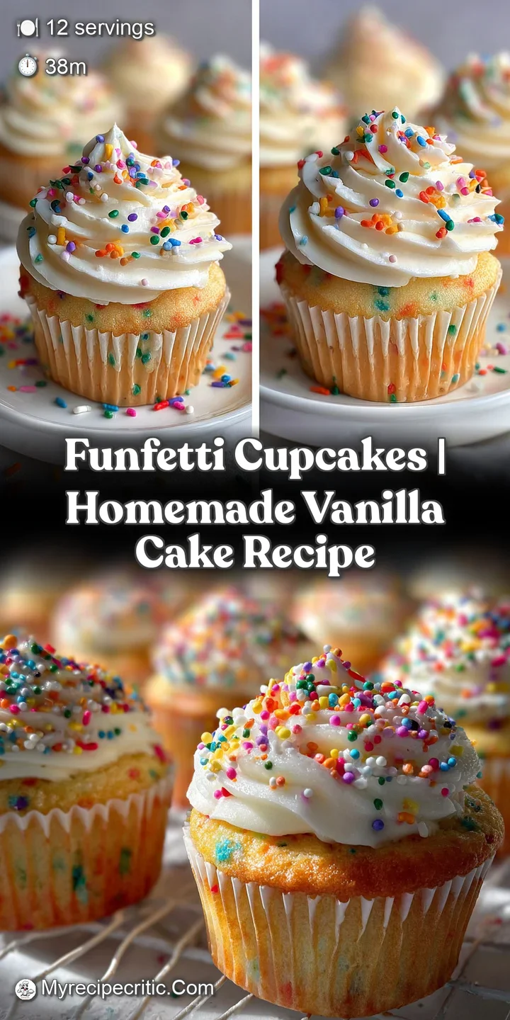 Close-up shot of a funfetti cupcake. Soft frosting texture with vibrant sprinkles. A warm, inviting, and sugary delight.