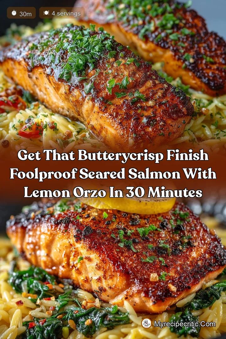 Get that butterycrisp finish Foolproof Seared Salmon with Lemon Orzo in 30 Minutes